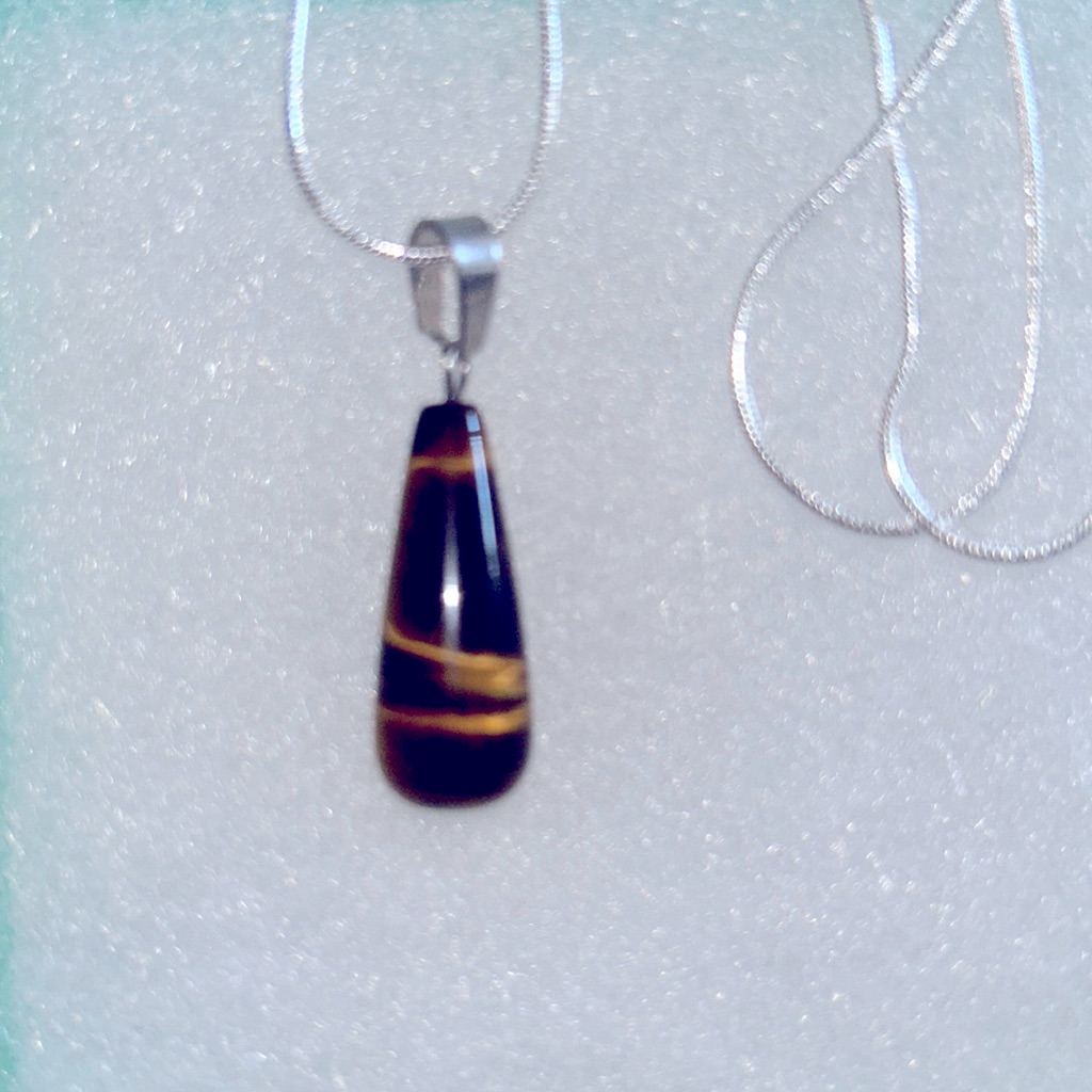 Boho Hippie Tiger Eye Sterling Silver Necklace 18 15$